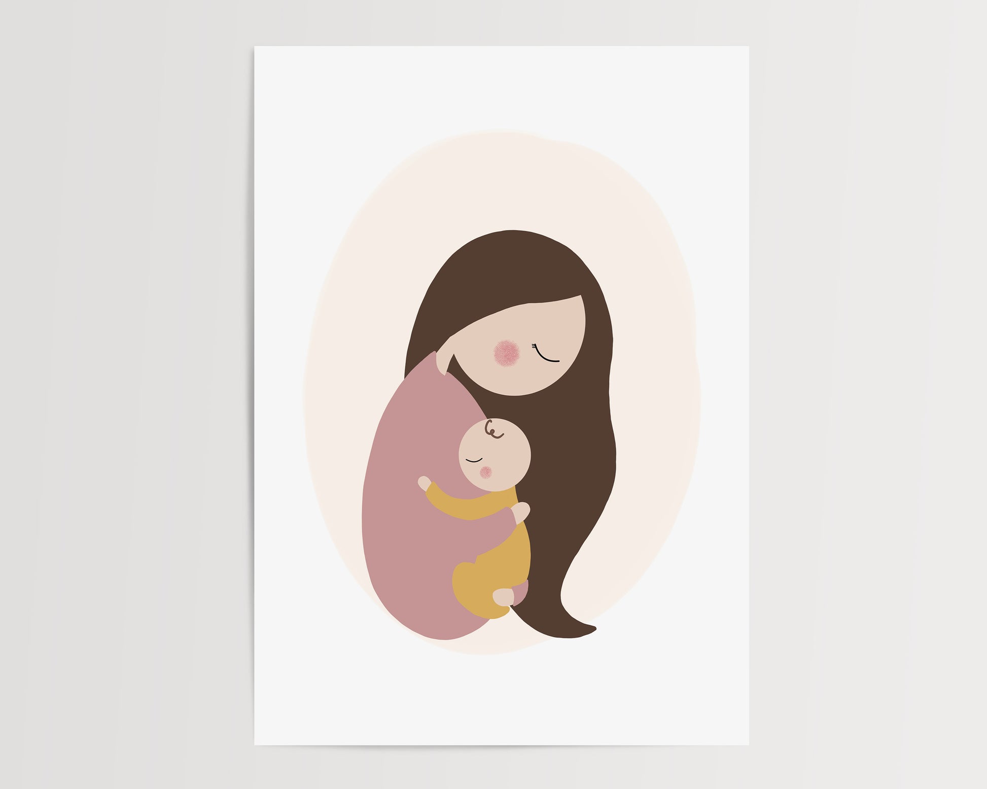 Mother Holding Baby Poster for Nursery and Kids Room by Jollie Bluebear