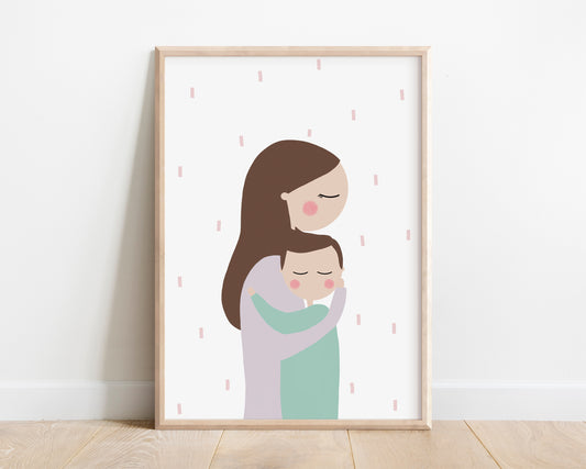 Mother and Son Art Print by Jollie Bluebear