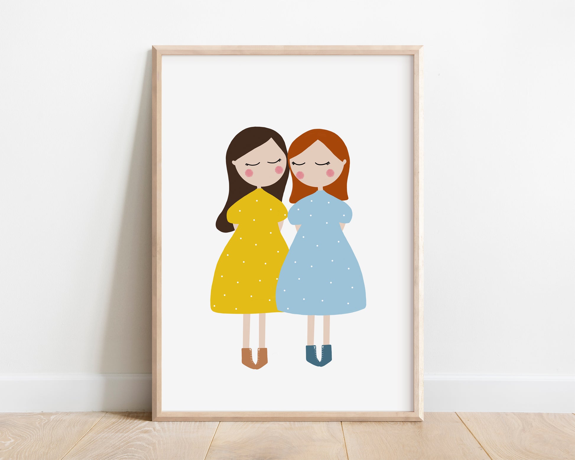 Girlfriends Sisters Art Print by Jollie Bluebear