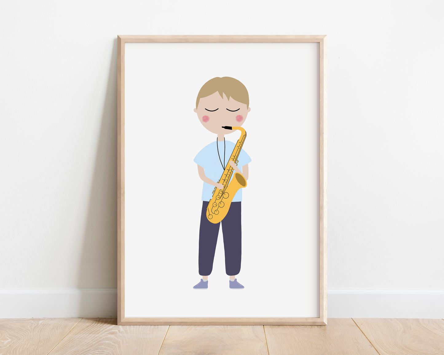 Saxophone Player Music Poster by Jollie Bluebear