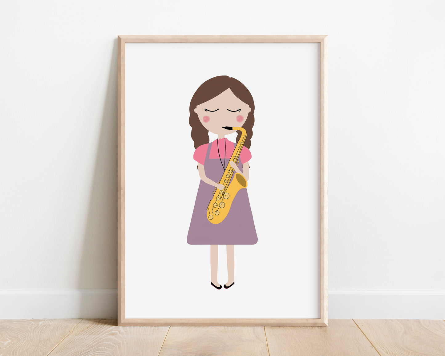 Saxophone Player Music Art Print by Jollie Bluebear