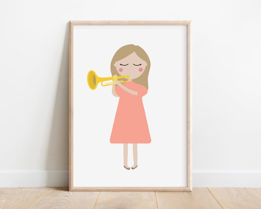 Trumpet Player Art Print by Jollie Bluebear