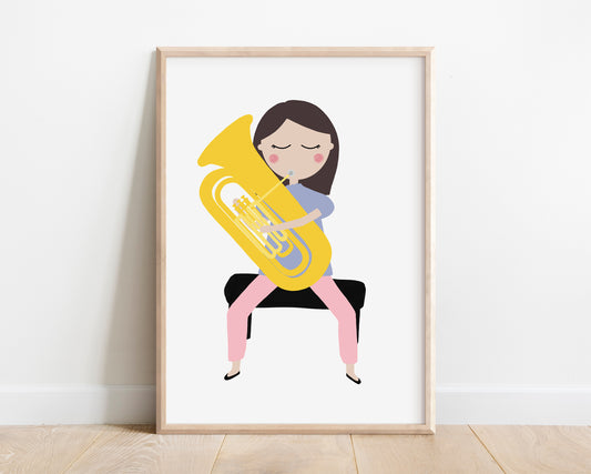 Tuba Player Muisc Art Print by Jollie Bluebear